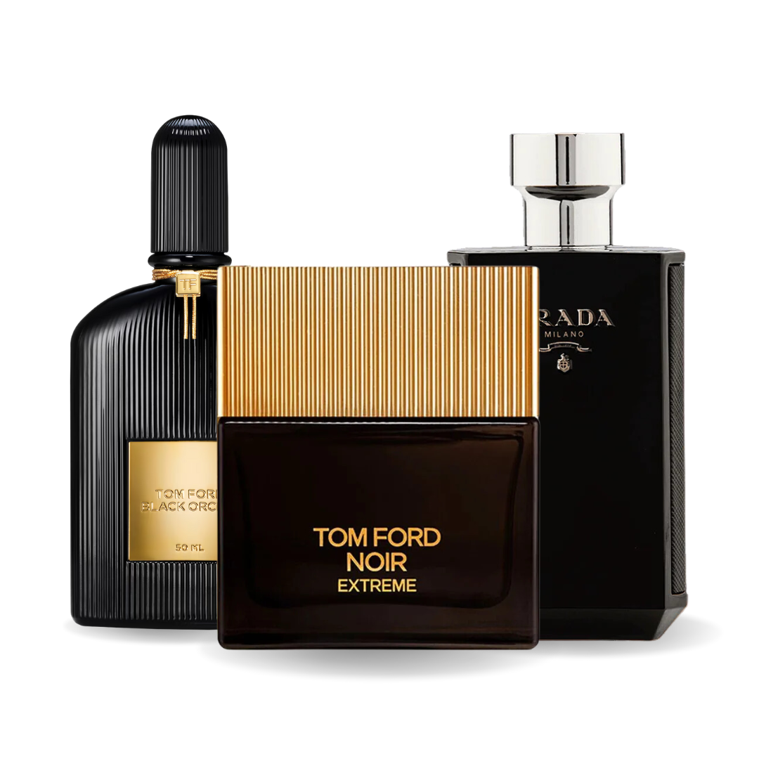 Pachet promoțional de 3 parfumuri: BLACK ORCHID, NOIR EXTREME și PRADA INTENSE 100ml.