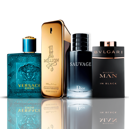 Combo 4 Parfumuri - Eros Versace + One Million Paco Rabanne + Bvlgari Man in Black + Sauvage Dior 100ML